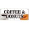 Signmission COFFEE & DONUTS BANNER SIGN warm fresh doughnuts fresh brewed iced hot B-120 Coffee & Donuts - alternate 1